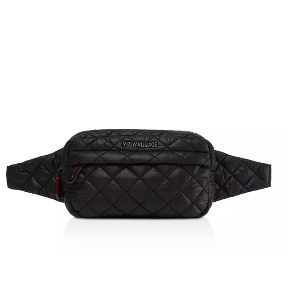 MZ WALLACE Metro Belt Bag Black Quilted N22